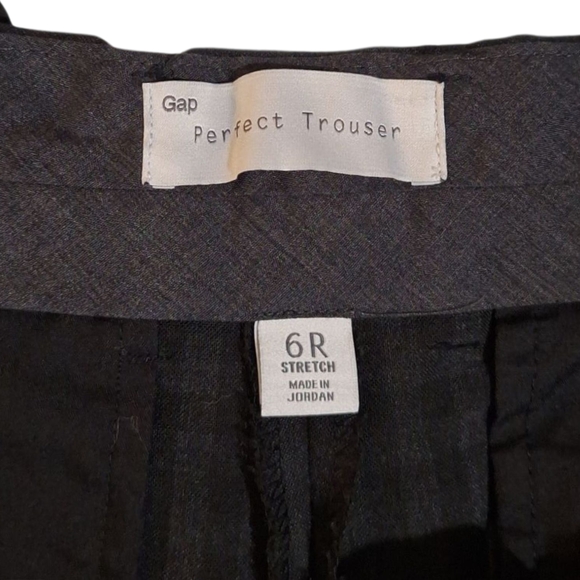 GAP Perfect Trouser Black/Grey Checkered Stretch Pants Straight-Leg. Size 6R - Picture 4 of 14
